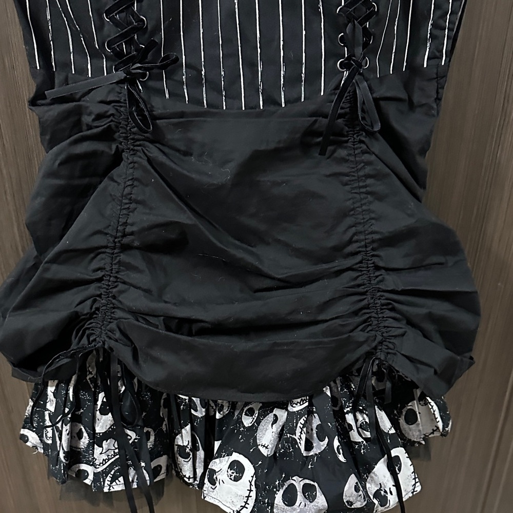 Disney Black and‎ White Striped Nightmare Before Christmas Dress - Picture 5 of 8